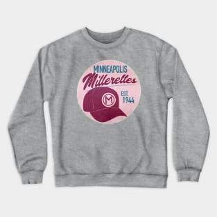 Minneapolis Millerettes • AAGPBL Hat Crewneck Sweatshirt